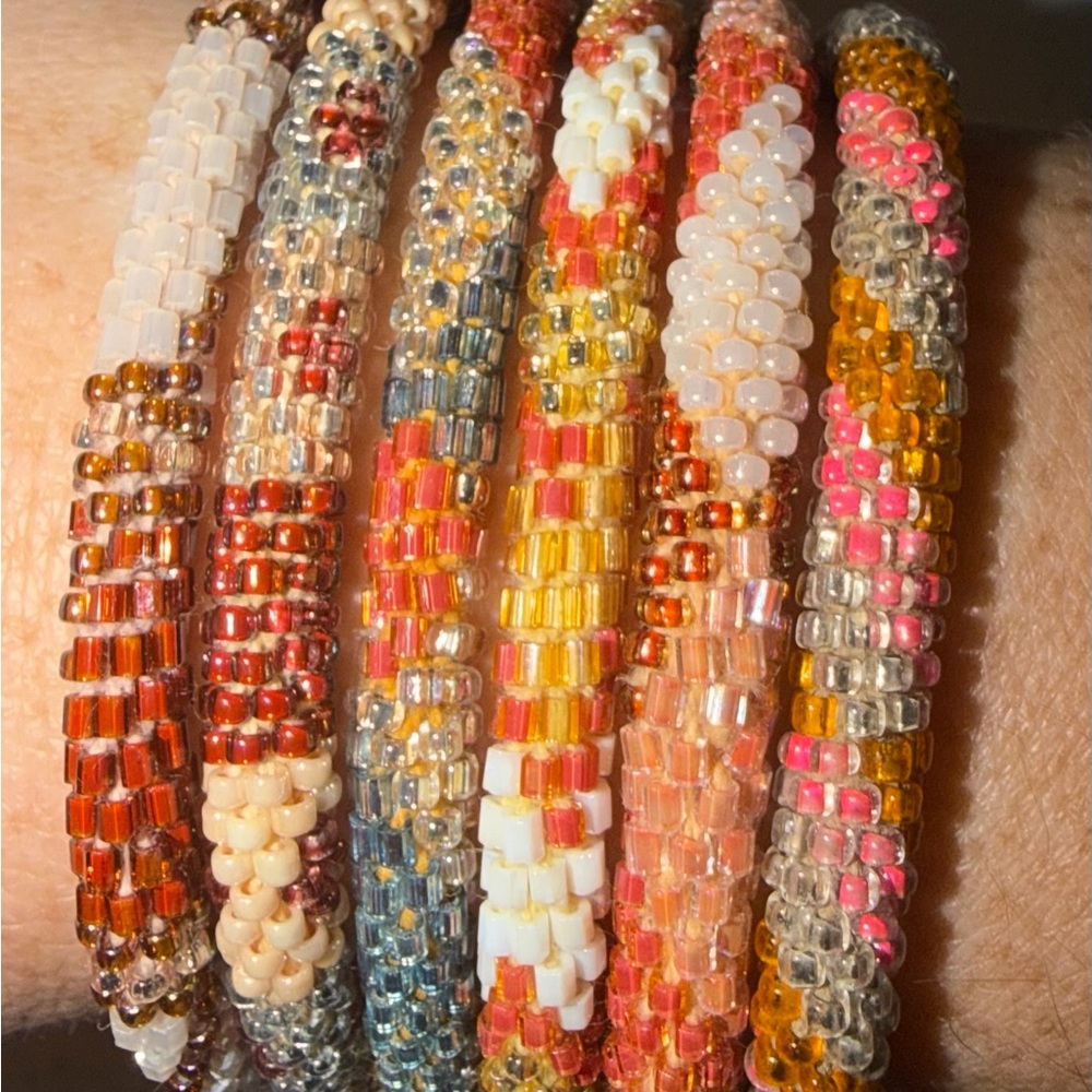 LILY AND LAURA Glass Beaded Nepal Bracelet Set